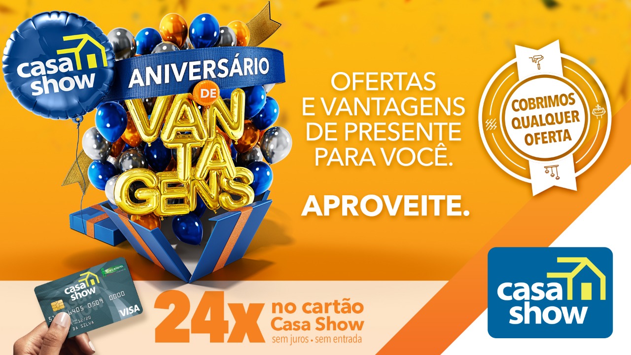 Casashow anuncia ofertas e ações exclusivas no mês de aniversário da rede