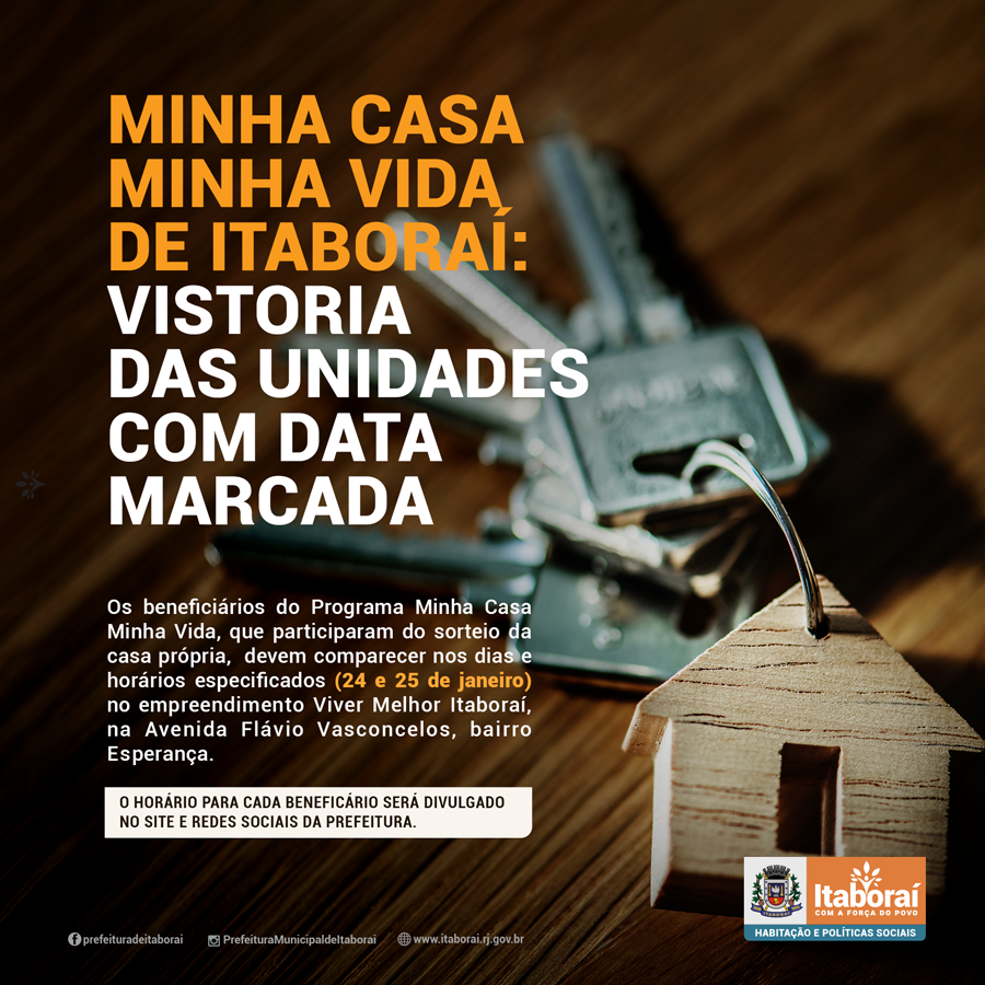 Casa Própria: Minha Casa Minha Vida de Itaboraí convoca para vistoria das unidades com data marcada