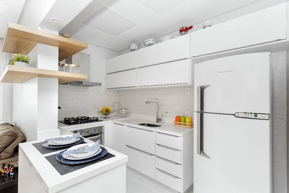 Arquitetas desenvolvem projeto totalmente clean para cozinha com 5m²