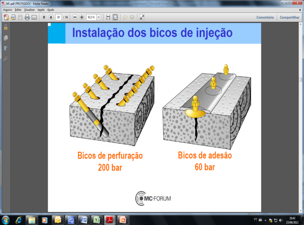 Recuperação de infiltração em galeria de Barragens