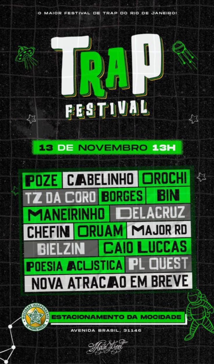 Música: Trap Festival terá show de Poze, Orochi, Cabelinho, Poesia Acústica e mais 13 atrações