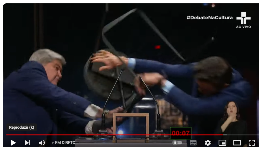 Clima quente nas eleições de SP 2024: DATENA atinge Pablo Marçal com cadeira “pedagógica” durante debate na TV Cultura